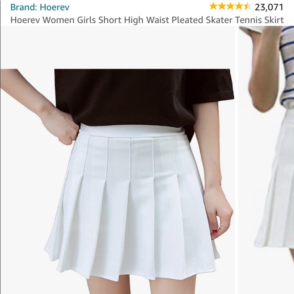 White pleated tennis skirt
